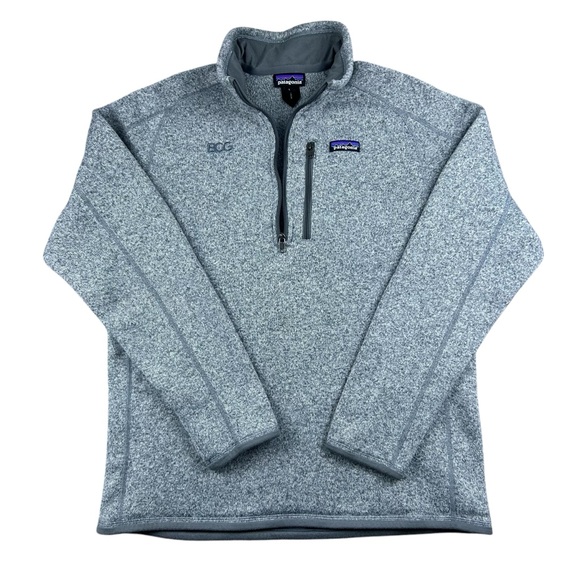 Patagonia Mens Better Sweater LARGE Gray 1/4 Zip Fleece Pullover Jacket Hiking - Picture 6 of 16